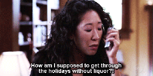 Christina reminding us of what's important: Alcohol!